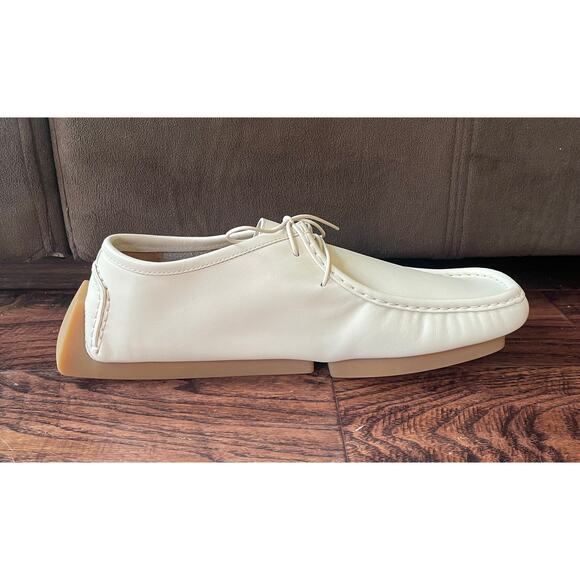 $850 NIB Men\'s Bottega Veneta White Leather Driving Shoes Size 42(9) main image 6